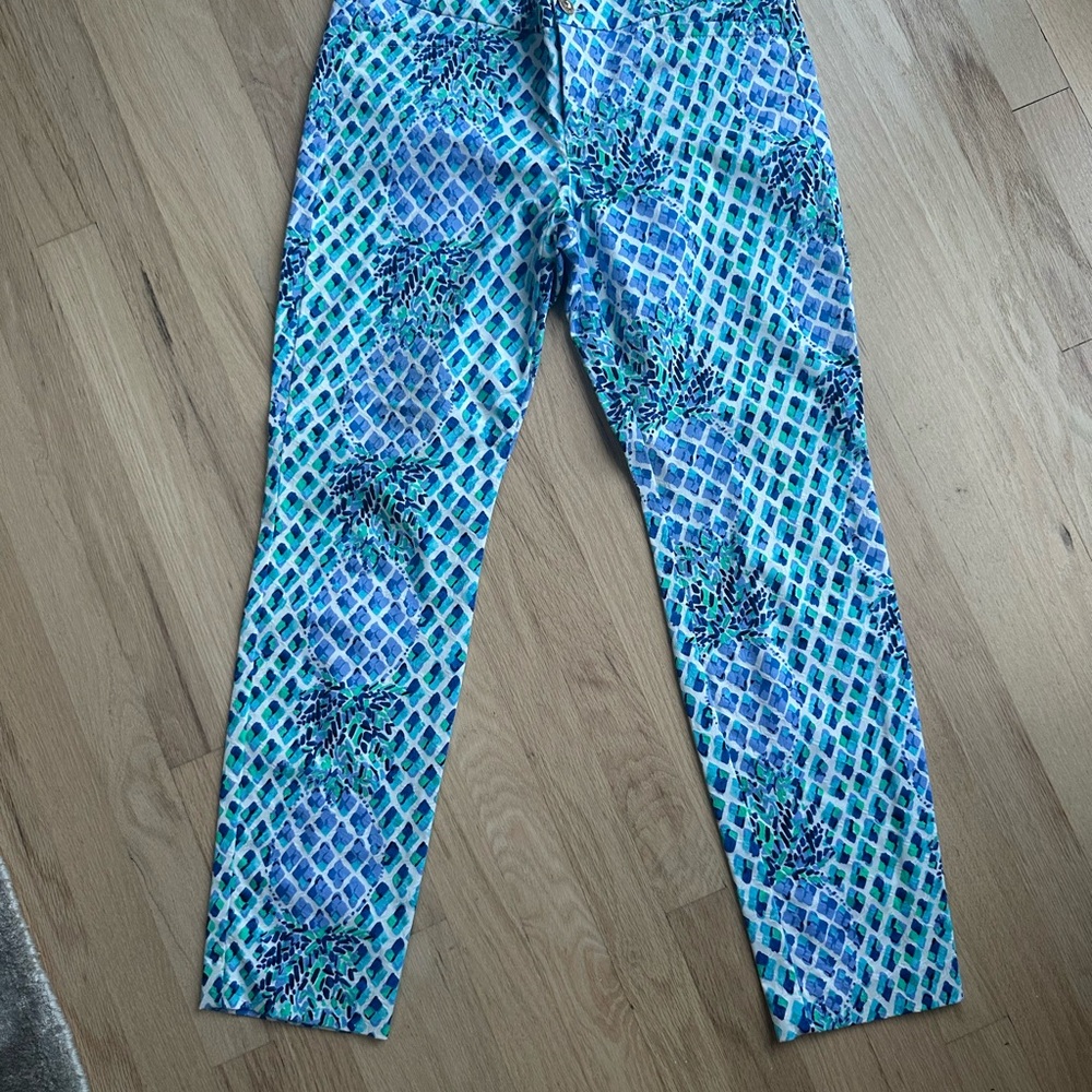Lilly Pulitzer Blue and Green Straight Leg Pants